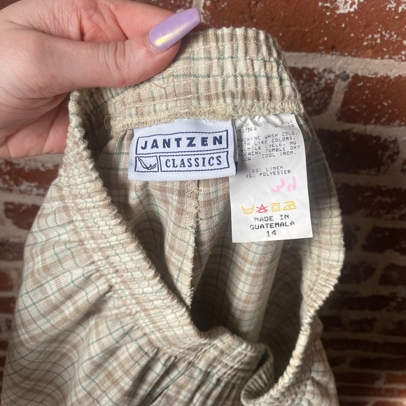 vintage high rise elastic waist plaid trousers - Picture 9 of 10